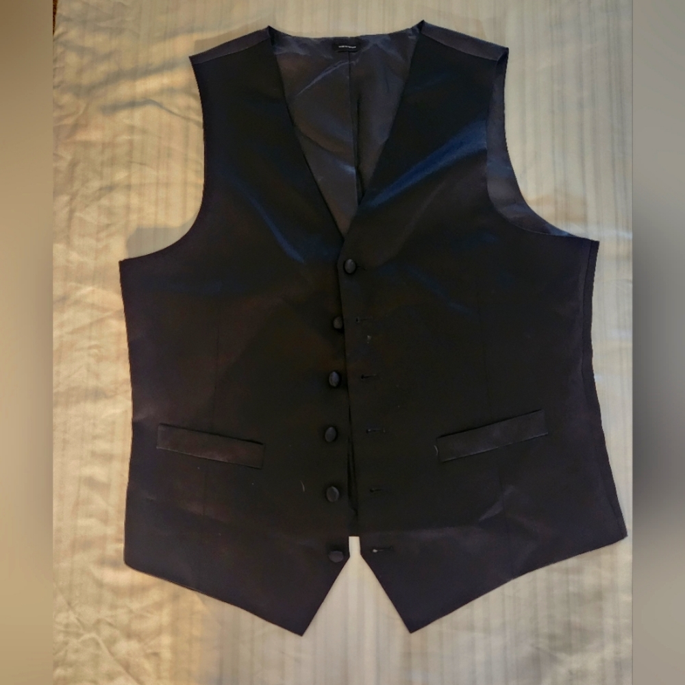Mens suit vest silk back button up front